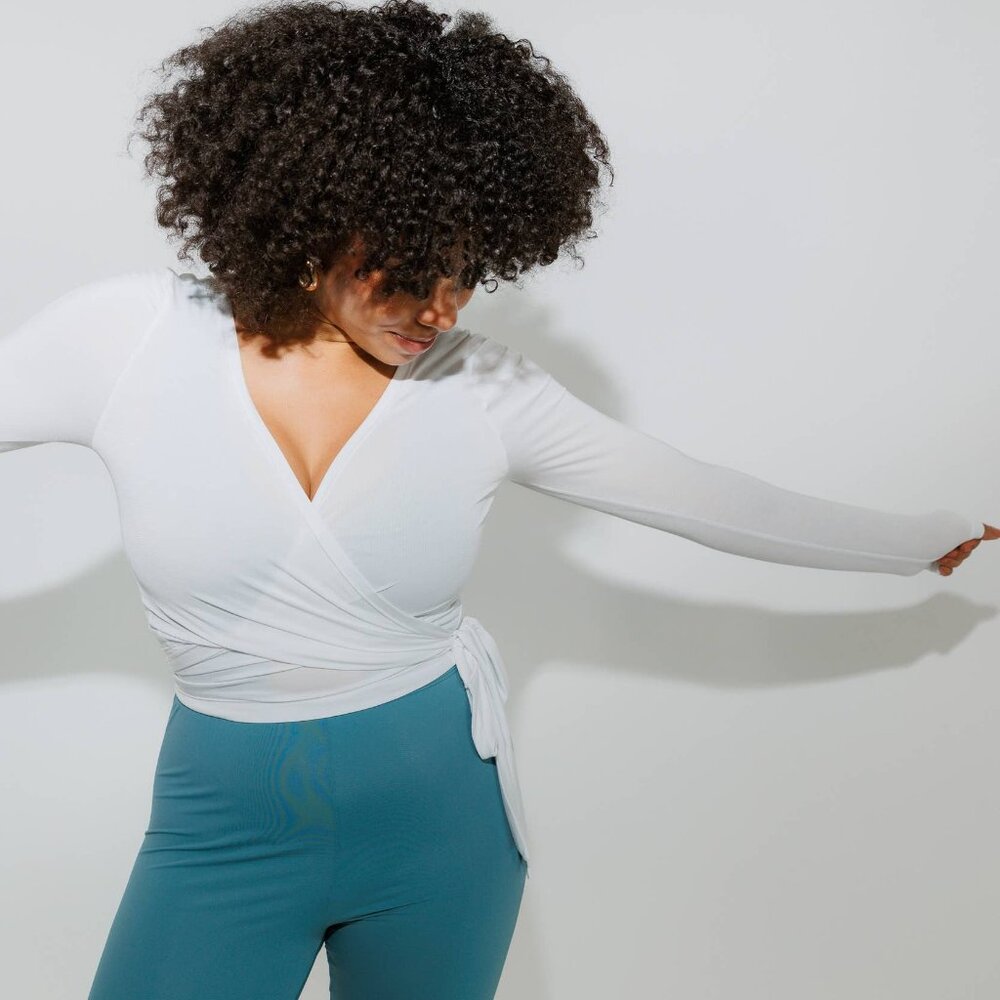 HOLISTIX Ballet Wrap Top White